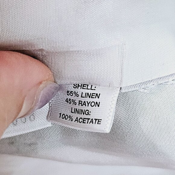 Ann Taylor Loft Green & White Floral Linen Blend Coat Size 6《917》J - Picture 5 of 11